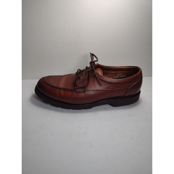 Allen Edmonds Mens Size 10.5 B Brown Leather Vibram Moc Toe Oxford Shoes - Picture 1 of 16